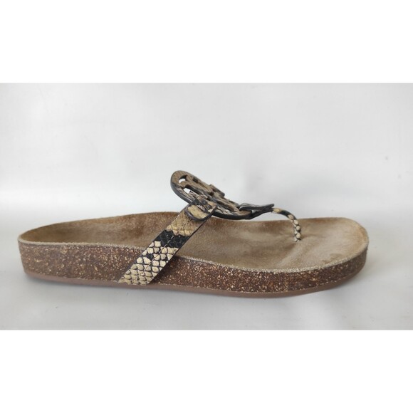 Authentic Tory Burch Miller Cloud Pale Desert Snake Print Sandals Size 9 - Picture 6 of 9